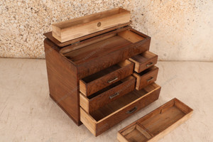 Antique Japanese Sewing Box — Wood, 1920, Taisho Era (SKU: 25M-428-2) - 2 Antique Japanese Sewing Box — Wood, 1920, Taisho Era (SKU: 25M-428-2) - 2