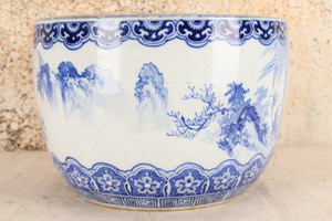 Antique Japanese Seto Hibachi — Porcelain, 1920, Taisho Era (SKU: 25M-390-2)