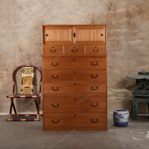 Antique Japanese Kimono Tansu Chest — Kirinoki, 1920, Taisho Era (SKU: 25M-A319) - 1 Antique Japanese Kimono Tansu Chest — Kirinoki, 1920, Taisho Era (SKU: 25M-A319) - 1