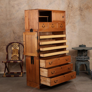 Antique Japanese Kimono Tansu Chest — Kirinoki, 1920, Taisho Era (SKU: 25M-A318) - 2 Antique Japanese Kimono Tansu Chest — Kirinoki, 1920, Taisho Era (SKU: 25M-A318) - 2