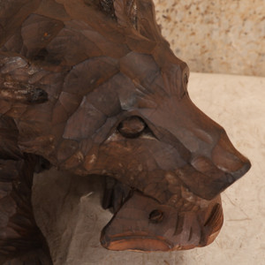 Japanese Wooden Hokkaido Ainu Bear Carving (25M-369-1)