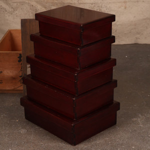 Antique Japanese Lacquer Nesting Box Kiri dame — 1883, Meiji Era (SKU: 25M-431)