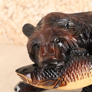 Japanese Wooden Hokkaido Ainu Bear Carving (25M-169-3) - 2