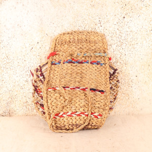 Vintage Japanese Hand-Knitted Back Pad Bandorii — Straw, 1950, Showa Era (SKU: 25S-0930-4) -1