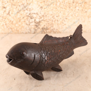 Vintage Japanese Carved Wooden Fish For Jizai-Kagi — Wood, 1950, Showa Era (SKU: 25S-667-1)
