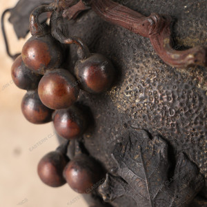 Antique Japanese Vase With Grapes — Bronze, 1920, Taisho Era (SKU: 25S-798) - 2