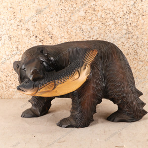 Vintage Japanese Ainu Bear — Wood, 1960, Showa Era (SKU: 25S-474) - 1