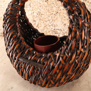 Vintage Japanese Basket — Bamboo, 1950, Showa Era (SKU: 25S-708) - 2