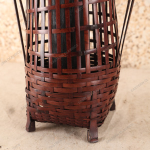 Vintage Japanese Flower Basket — Bamboo, 1950, Showa Era (SKU: 25S-663-3) - 2