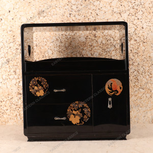 Vintage Japanese Sewing / Jewelry Box — Wood, 1950, Showa Era (SKU: 25S-674-1) - 1