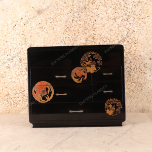 Vintage Japanese Sewing Box / Jewelry — Wood, 1950, Showa Era (SKU: 25S-674-2) - 1