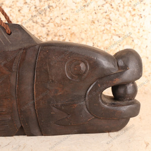 Vintage Japanese Gyoban Wooden Fish With Striker — 1980, Showa Era (SKU: 25S-746) - 2