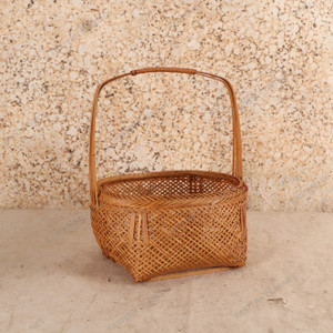 Vintage Japanese Flower Basket — Bamboo (SKU: 25S-663-2) - 