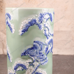 Vintage Japanese Celadon porcelain Vase/Umbrella Stand(SKU: 25S-700) - 2