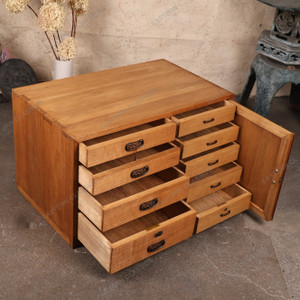 Antique Japanese Ko Tansu Small Chest With Karakusa Warabite Kanagu And Kata Biraki Door — Kiri (SKU: 25S-G423) - 2