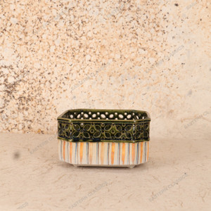 Vintage Japanese Sweet And Tea Utensil Box — Pottery, 1980, Showa Era (SKU: 25S-741) - 1