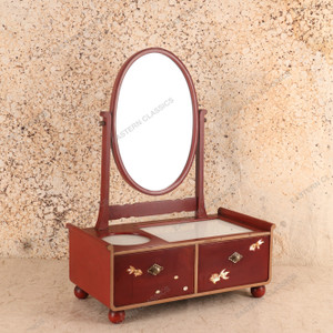 Vintage Japanese Kyodai Mirror with Goldfish — Wood, 1950, Showa Era (SKU: 25S-717) - 1