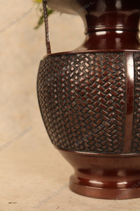 Antique Japanese Ikebana Vase From Tenryu — Bronze (SKU: 25D-010) - 