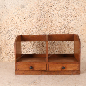 Antique Japanese "Hondana" Book Shelf With Hikidashi Drawers — Wood, 1920, Taisho Era (SKU: 25S-479) - 1