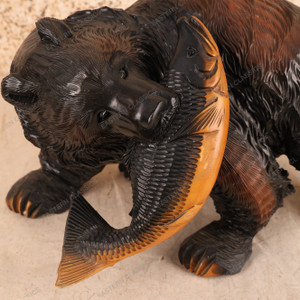 Vintage Japanese Ainu Bear Hand-Carved Sculpture — Wood, Hokkaido, 1970s, Showa Era (SKU: 25S-475) - 2