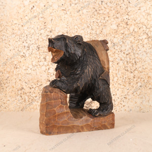 Vintage Japanese Ainu Bear Hand-Carved Sculpture — Wood, Hokkaido, 1970s, Showa Era (SKU: 25S-482-2) - 1