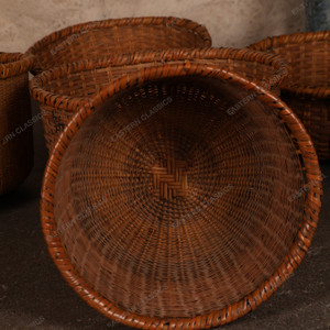 Vintage Japanese Kago Handwoven Basket — Rattan (SKU: 25S-484-7) - 