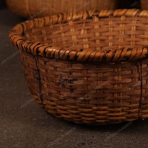 Vintage Japanese Kago Handwoven Basket — Rattan (SKU: 25S-484-6) -