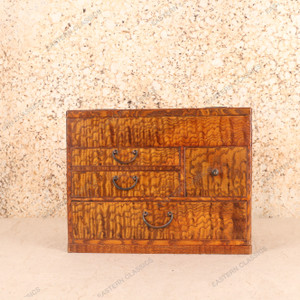 Antique Japanese Haribako Sewing Box Tamo Ash — Wood (SKU: 25M-388-1) - 