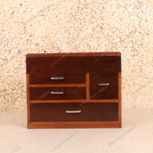 Antique Japanese Haribako Sewing Box Tamo Ash — Wood (SKU: 25M-388-5) - 1