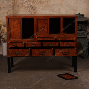 Antique Japanese Console Tansu Chest With Multi-Sized Hikido Sliding Doors And Drawers, 1920, Taisho Era (SKU: 24A-E1-2) - 2