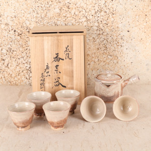 Vintage Japanese Sencha Tea Set – Hagi-yaki (萩焼) Bancha-ki (番茶器) (25M-574)