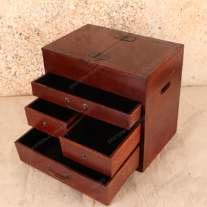 Antique Japanese Haribako Sewing Box — Wood (SKU: 25S-417) - 2