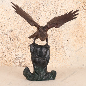 Vintage Japanese Hawk Statue — Iron (SKU: 25S-562) - 1