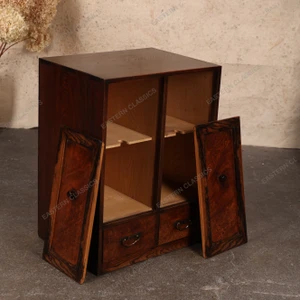 Antique Japanese Ko Tansu Small Chest With Kendon Buta Style Doors And Mokko Style Pull Drawers (SKU: 25D-G014) -