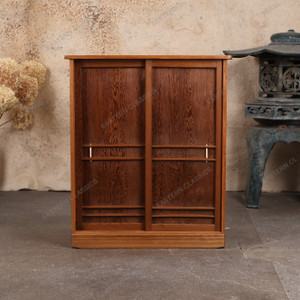 Antique Japanese Geta Bako Shoe Chest Entryway Cabinet With Sliding Doors — Wood (SKU: 25D-G053) - 