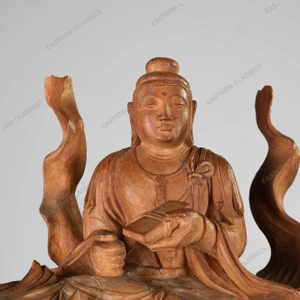 Vintage Japanese Manjushri With Lion Statue (SKU: 25D-475) -