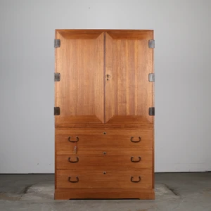 Antique Japanese Kimono Tansu Chest With Large Kannon Biraki Door (SKU: 25D-A415) - 1