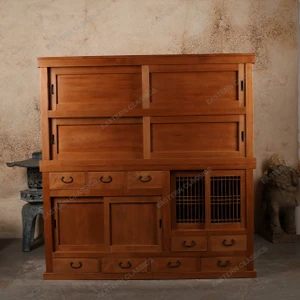 Mizuya Tansu Kitchen Chest Antique Japanese Two Section Mizuya Tansu Kitchen Chest 1912 1926 — Wood, Taisho Era (SKU: 26M-E414) - 1