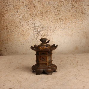 Lanterns Antique Japanese Lantern 1927 1945 Early — Brass, Showa Era (SKU: 26M-853-2) - 1