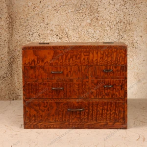 Sewing Boxes Antique Japanese Haribako Sewing Box 1912 1926 — Wood, Taisho Era (SKU: 26M-481) - 1