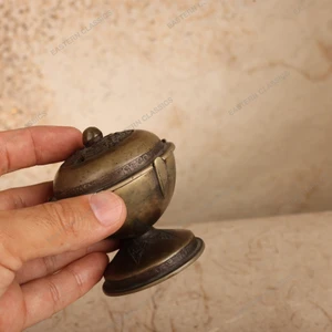 Teaware Vintage Japanese Koro Incense Burner 1946 1965 Mid — Bronze, Showa Era (SKU: 26M-729-2) - 2