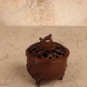 Teaware Vintage Japanese Koro Incense Burner 1946 1965 Mid — Bronze, Showa Era (SKU: 26M-729-1) - 2