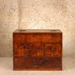 Sewing Boxes Antique Japanese Haribako Sewing Box 1912 1926 — Wood, Taisho Era (SKU: 26M-032) - 1