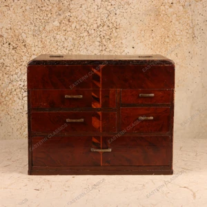 Sewing Boxes Vintage Japanese Haribako Haribako Sewing Box 1946 1965 Mid — Wood, Showa Era (SKU: 26M-074-2) - 1