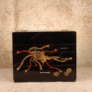 Sewing Boxes Antique Japanese Haribako Sewing Box 1927 1945 Early — Wood, Showa Era (SKU: 26M-556-14) - 1