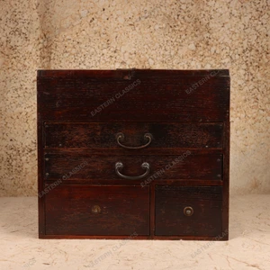 Sewing Boxes Antique Japanese Haribako Sewing Box 1927 1945 Early — Wood, Showa Era (SKU: 26M-556-9) - 1