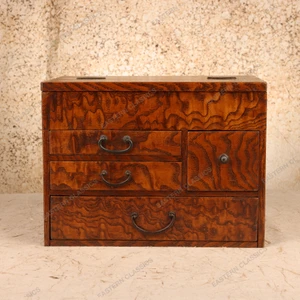 Sewing Boxes Antique Japanese Haribako Sewing Box 1912 1926 — Wood, Taisho Era (SKU: 26M-764) - 1