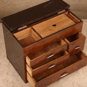 Sewing Boxes Vintage Japanese Haribako Sewing Box 1946 1965 Mid — Wood, Showa Era (SKU: 26M-919) - 2