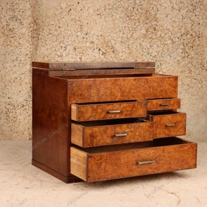 Sewing Boxes Antique Japanese Haribako Sewing Box 1927 1945 Early — Wood, Showa Era (SKU: 26M-924) - 2