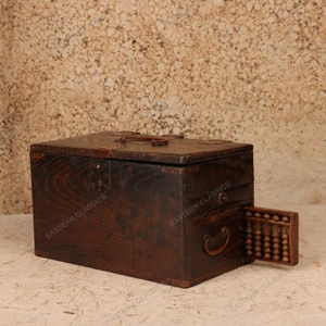 Antique Japanese Merchant's Portable Cash Box (Choba-bako) with Soroban Abacus, Taisho period, 1912-1926 | SKU: 26M-754-3 -2